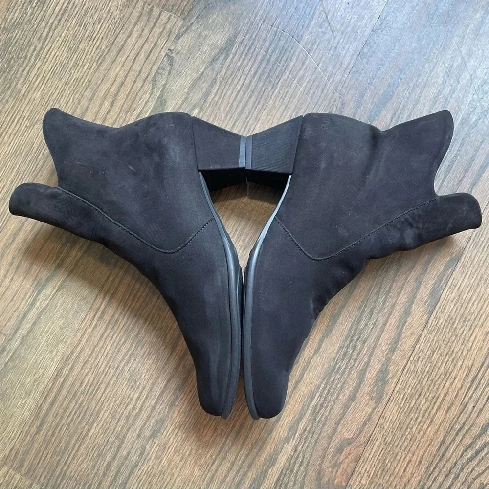 Arche Black Suede Heeled Booties Made in France size 40 or US 9